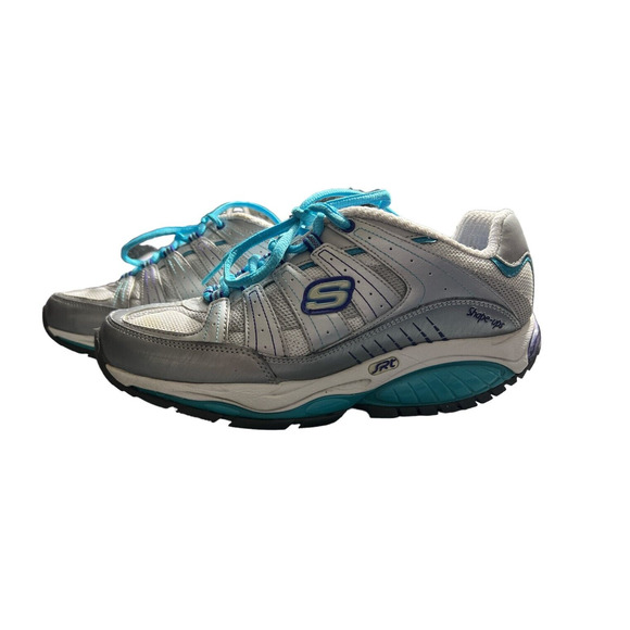 Skechers Shape Ups Size 7.5 SRT‎ Silver Blue SN 12340 SLTQ 2010 Toning Sneakers - Picture 1 of 7